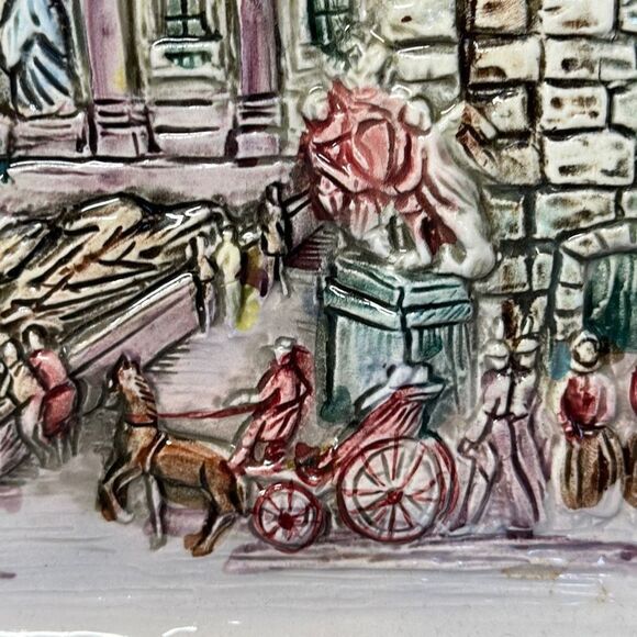 Architectural Plaque Lenwile Ardalt Artware Japan Porcelain Majolica Hand Painte - Picture 2 of 7